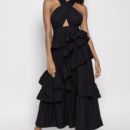 Sundress - Robe - Suzette Long Dress Black  - Photo 1