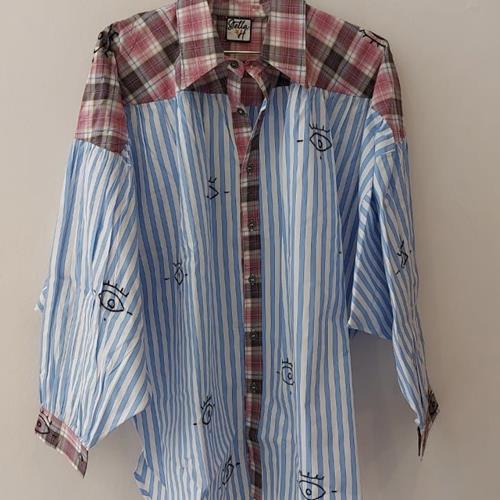 Stella H - Chemise - Cherifa Bleu Vieux Rose - Photo 1