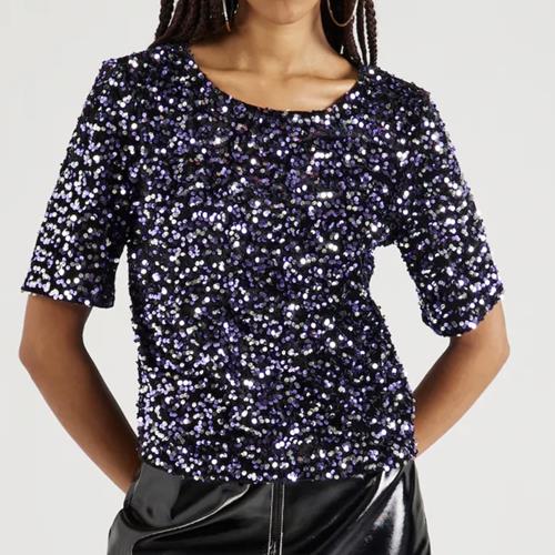 Pièces - T-shirt - Kam Top Black Purple - Photo 1