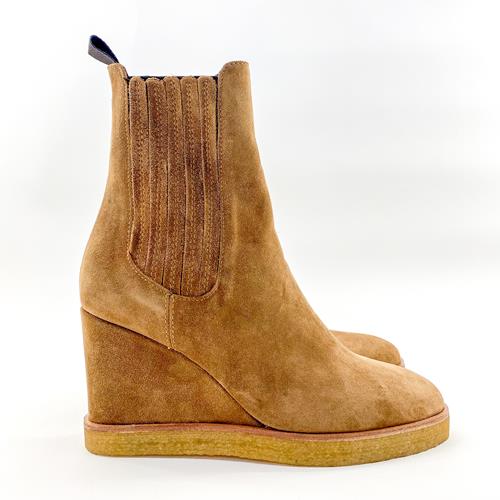 bottines compensées camel