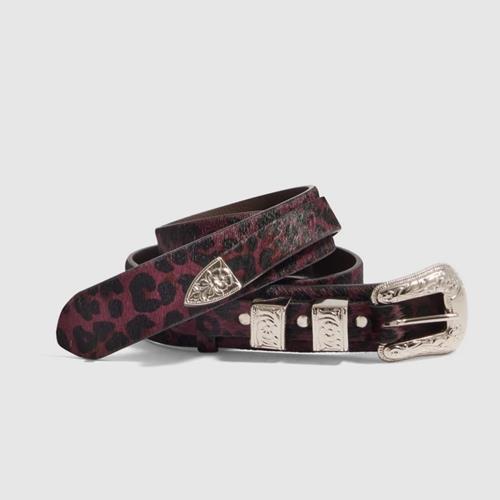 Heimstone - Ceinture - Texane Léopard Bordeaux  - Photo 1
