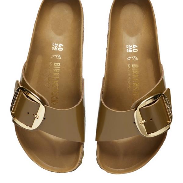 birkenstock madrid metallic green